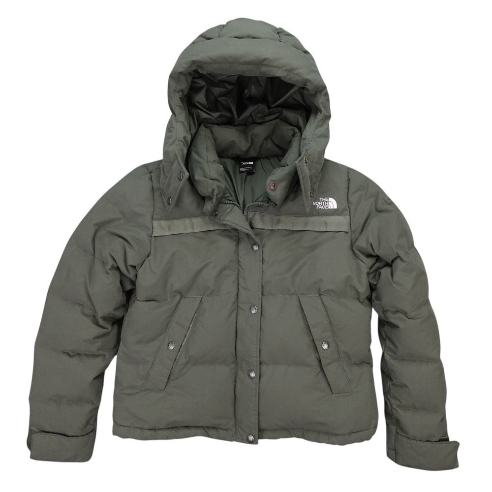 North Face 550 Puffer Forester Down Jacket Women's Medium Green Detachable Hood